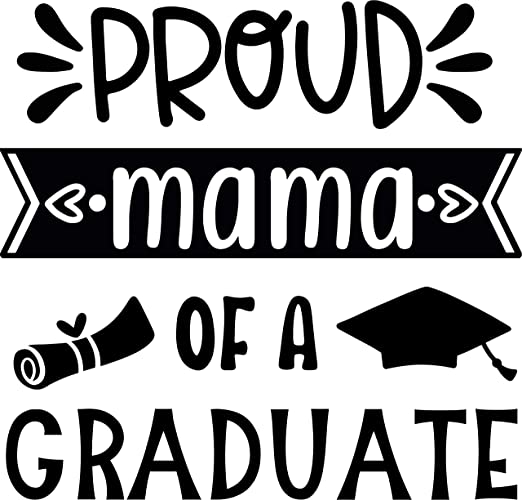 SEC Apparel Proud Mama of a Graduate Iron On Transfers Decals Patches Vinyl for T Shirts Fabric Clothing