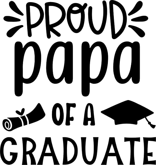 SEC Apparel Proud Papa of a Graduate Iron On Transfers Decals Patches Vinyl for T Shirts Fabric Clothing