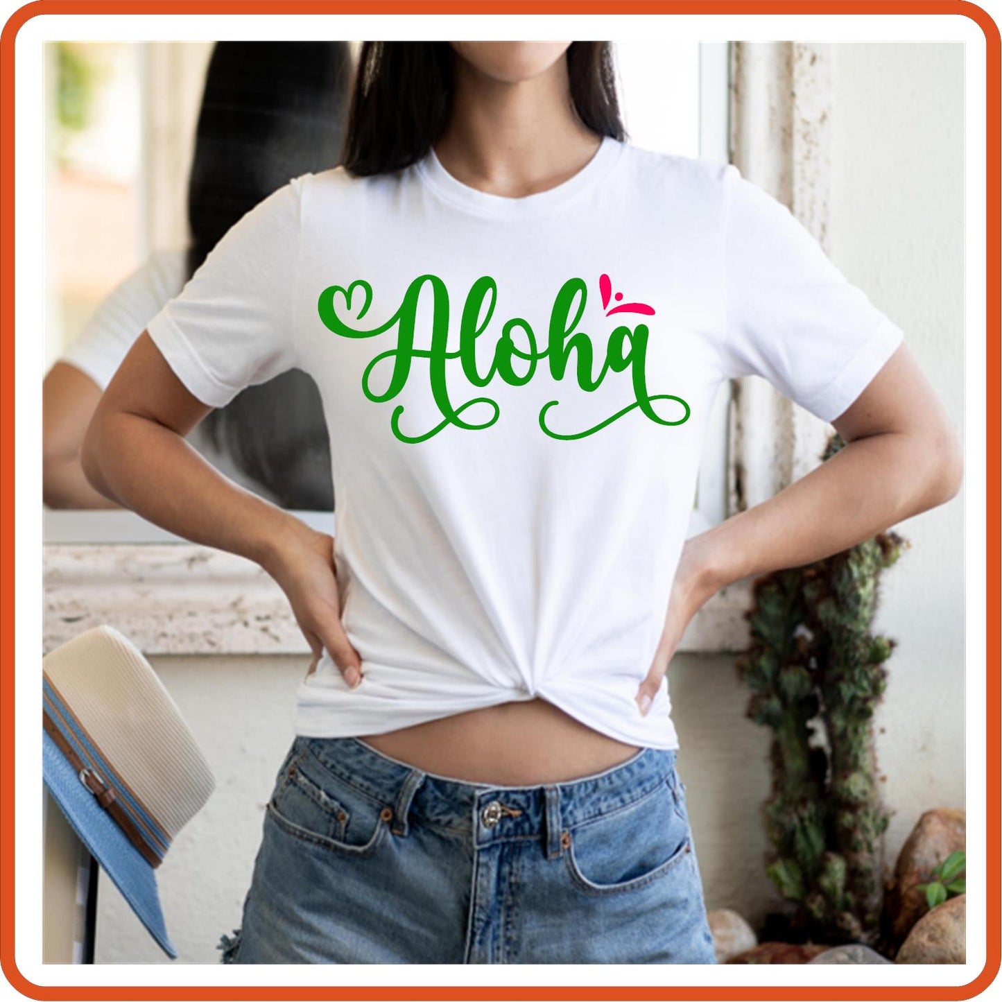 Aloha | Summer Iron On Decal by SEC Apparel for Shirts, Clothing and More