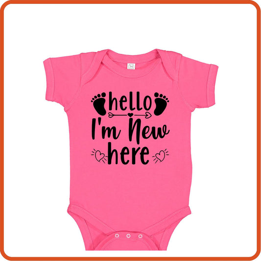 Hello I'm New Here | New Baby Shirt Bodysuit Onesies by SEC Apparel