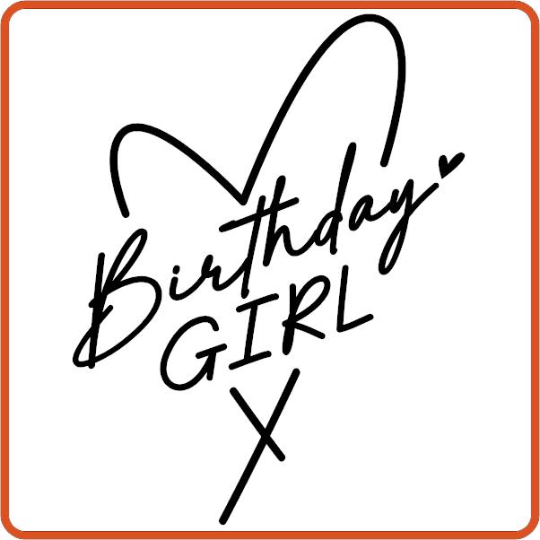 Birthday | Girl Iron On Transfers Decals Patches Vinyl for T Shirts Fabric Clothing