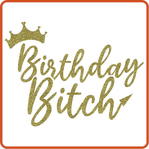 Birthday Bitch Iron On Transfers Decals Patches Vinyl for T Shirts Fabric Clothing