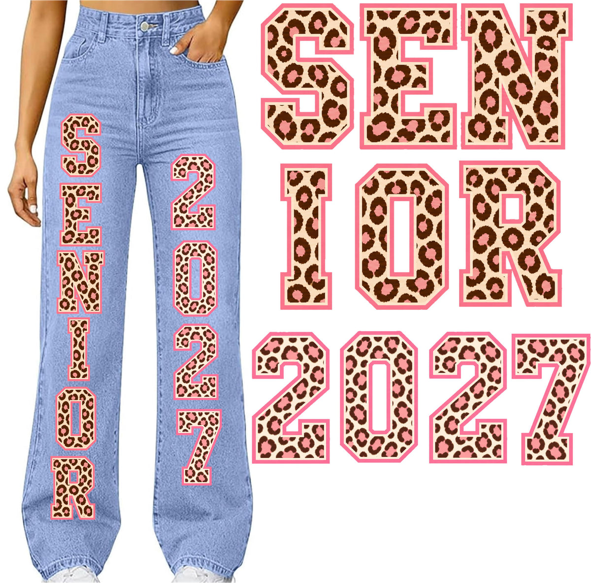 Senior 2028 Iron-On Transfer – Blush Pink