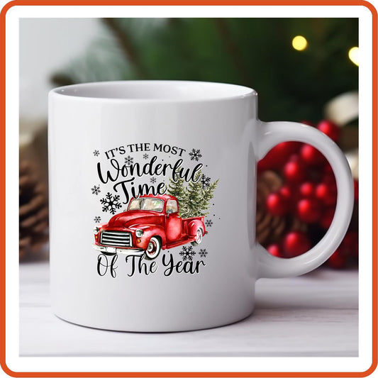 Christmas Mugs -11oz Coffee Mug | Holiday Gift | SEC Apparel | It's the most wonderful time of the year