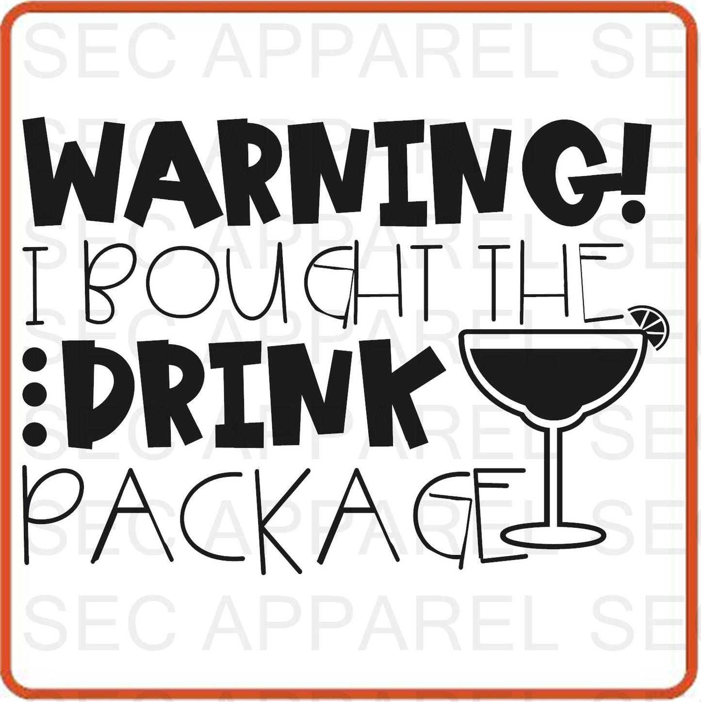 Cruise Vacation Iron On Decals Patches transfers vinyl  for shirts, clothing | Warning I Brought the Drink