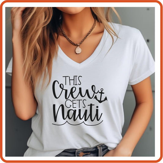 This crew gets Nauti Graphic T Shirt| Unisex | Vacation Shirts | SEC Apparel