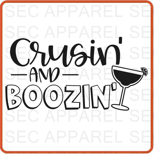 Cruise Vacation Iron On Decals Patches transfers vinyl  for shirts, clothing | Crusin' and Boozin'