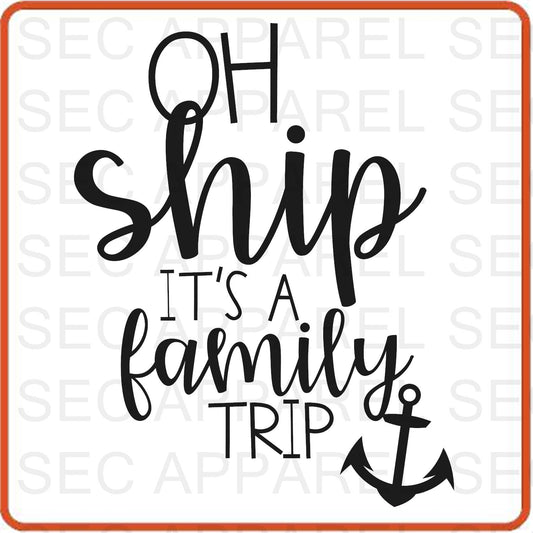 Cruise Vacation Iron On Decals Patches transfers vinyl  for shirts, clothing | OH Ship It's A Family Trip