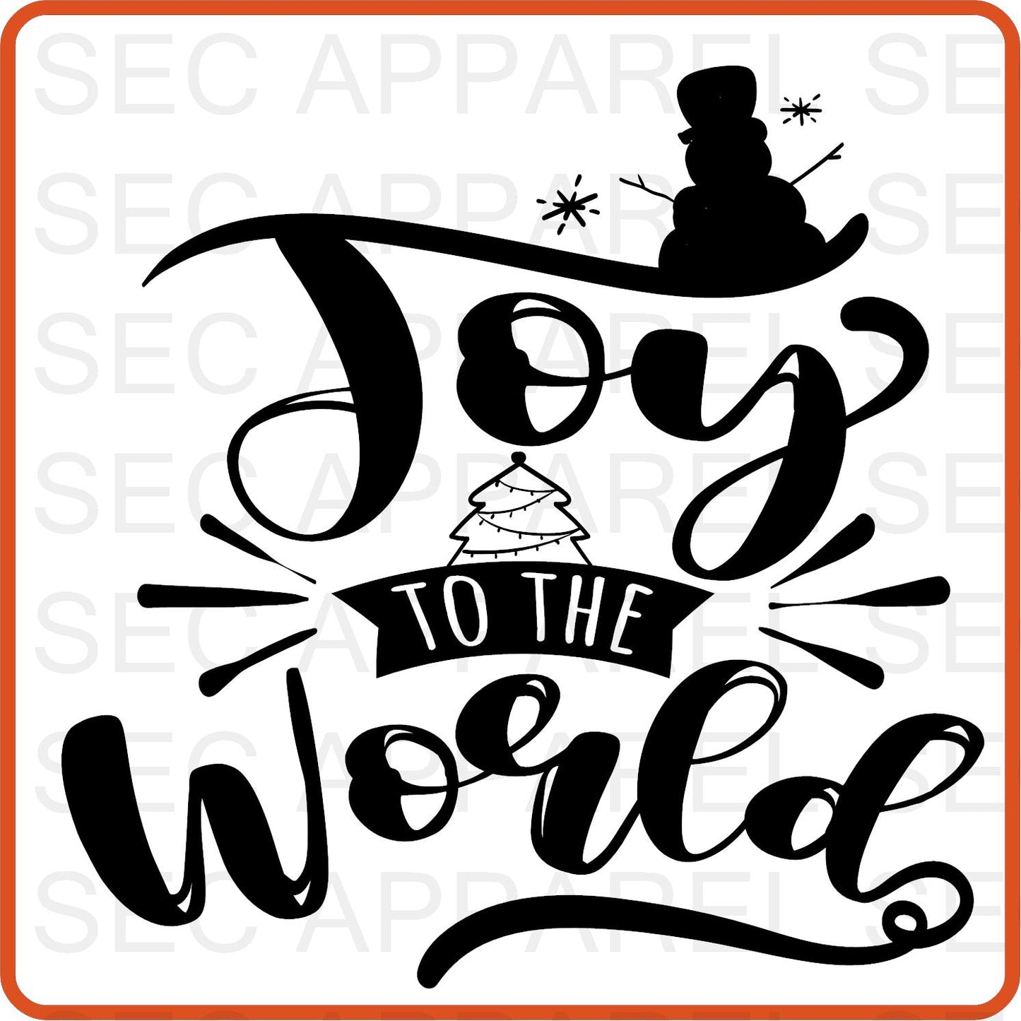 Christmas Iron On Decals Patches transfers vinyl  for shirts, clothing | SEC Apparel | Joy to the World