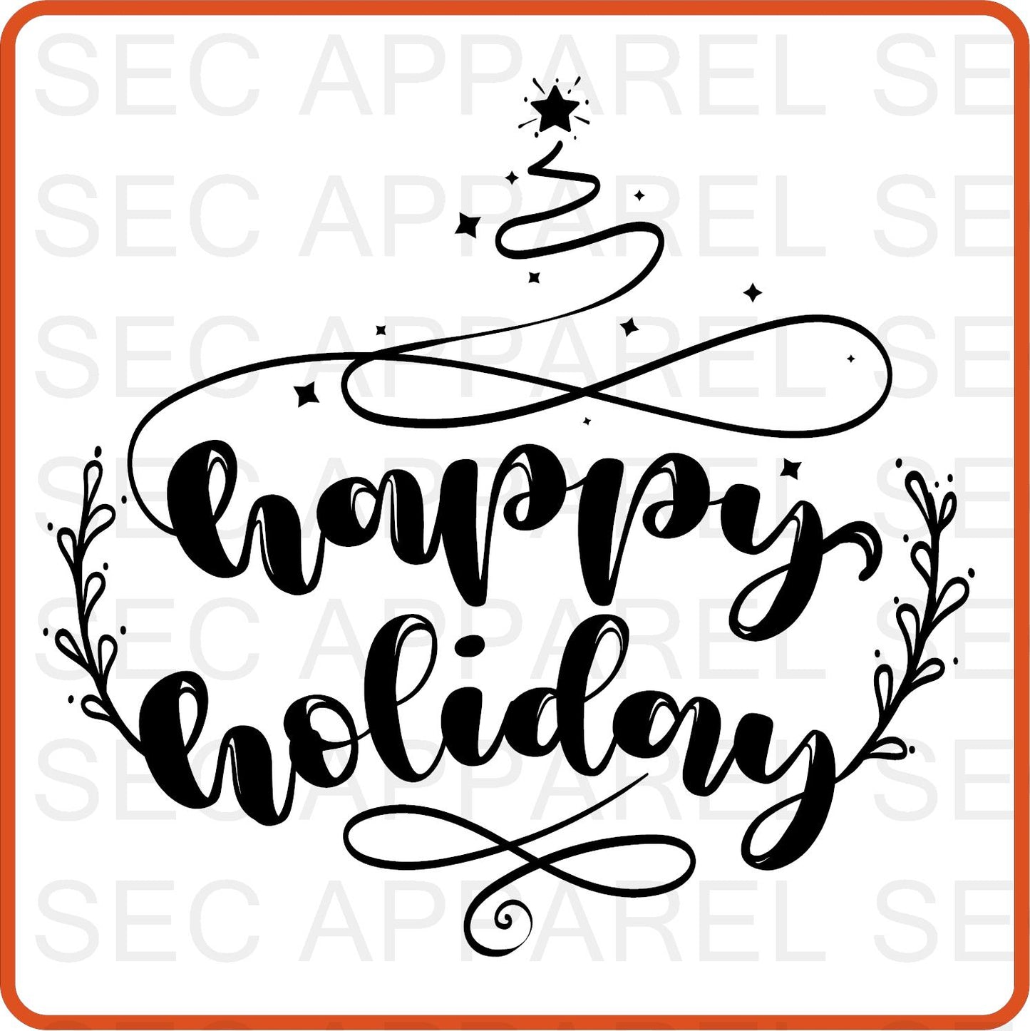 Christmas Iron On Decals Patches transfers vinyl  for shirts, clothing | SEC Apparel | Happy Holiday