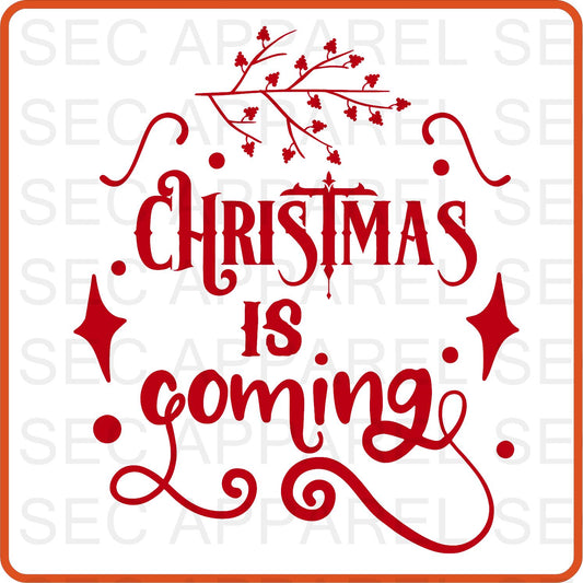 Christmas Iron On Decals Patches transfers vinyl  for shirts, clothing | SEC Apparel | Is Coming