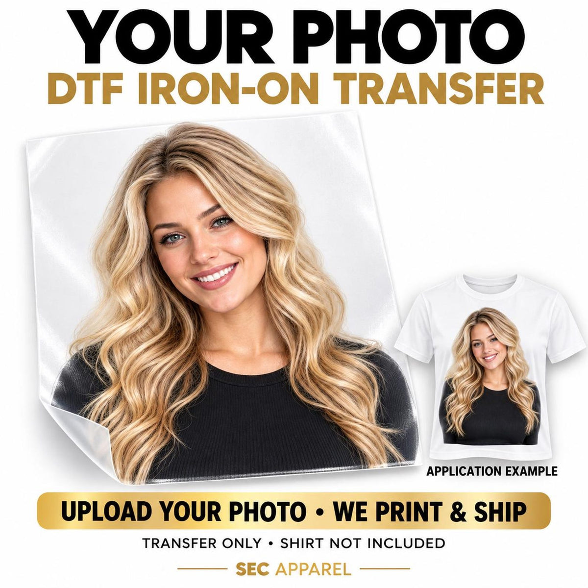 Custom Photo DTF Transfer – Upload Your Picture, Image or Logo | Ready to Press