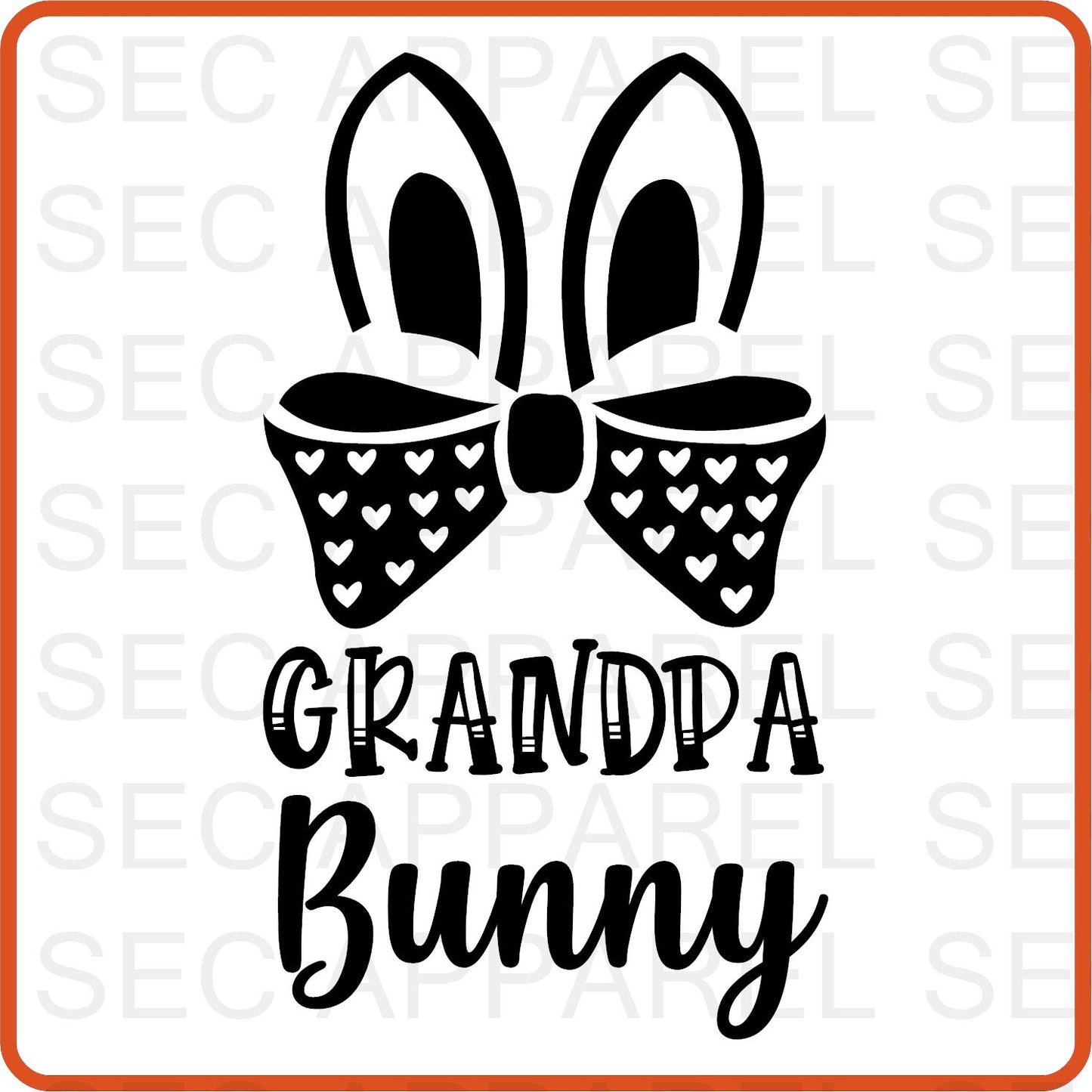 Easter Iron On Decals Patches transfers vinyl  for shirts, clothing | Bunny Family| Grandpa