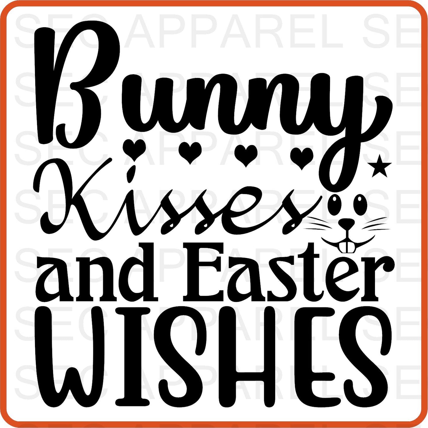 Easter Iron On Decals Patches transfers vinyl  for shirts, clothing | Bunny Kisses