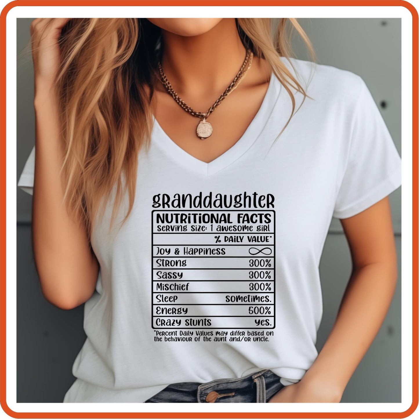 Grand Daughter Nutritional Facts | Family Shirts | T-Shirts by SEC Apparel