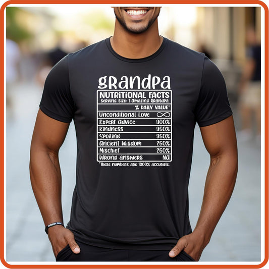 Grandpa Nutritional Facts | Family Shirts | T-Shirts by SEC Apparel