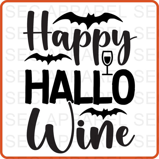 Halloween Iron On Decals Patches for shirts, clothing |SEC Apparel | Happy Hallo Wine