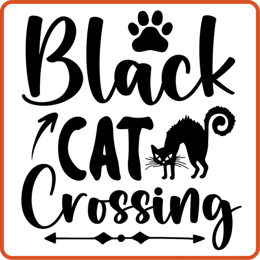 Halloween Iron On Decals Patches by SEC Apparel | Black Cat Crossing