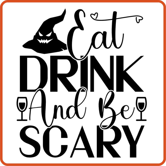 Halloween Iron On Decals Patches for shirts, clothing |SEC Apparel | Eat Drink And Be Scary