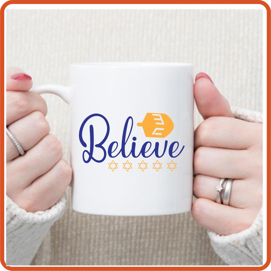 Hanukkah Mugs -11oz Coffee Mug | SEC Apparel | Believe