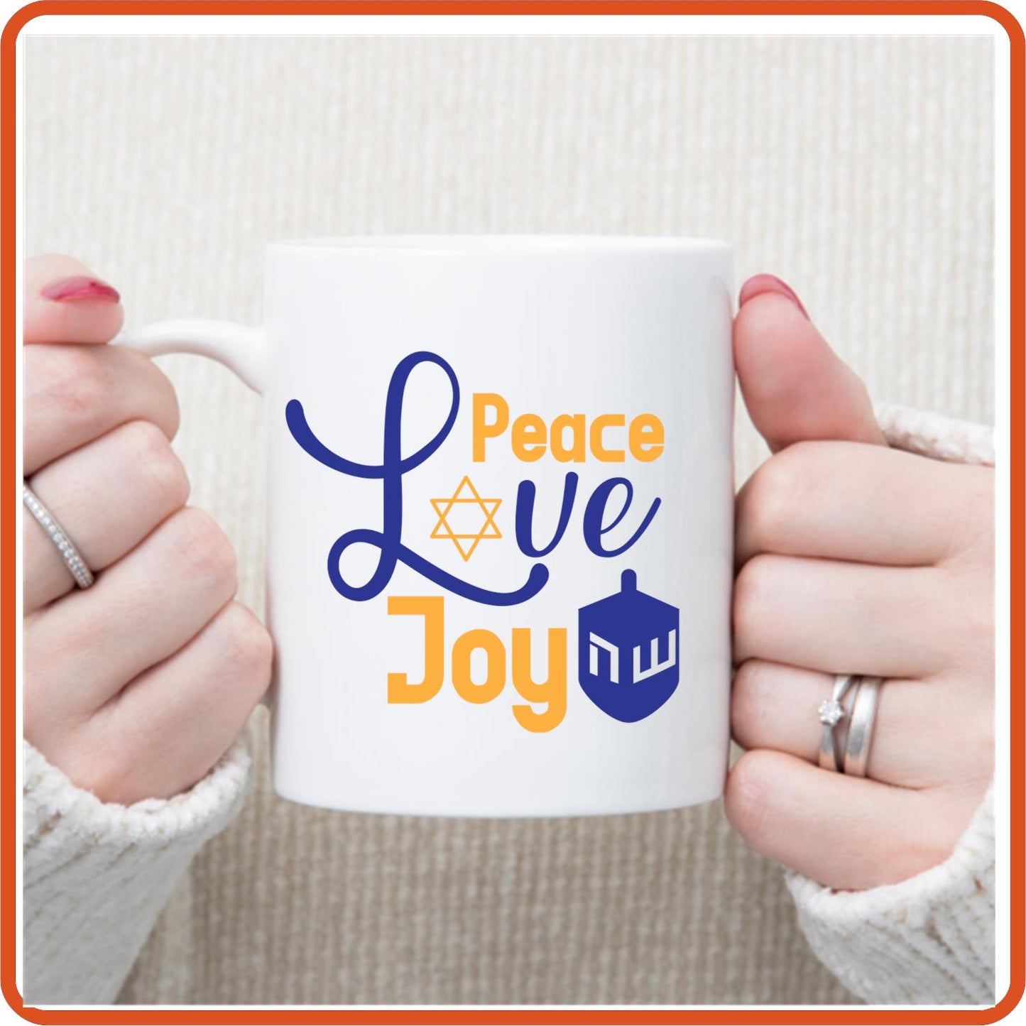 Hanukkah Mugs -11oz Coffee Mug | SEC Apparel | Peace Love Joy