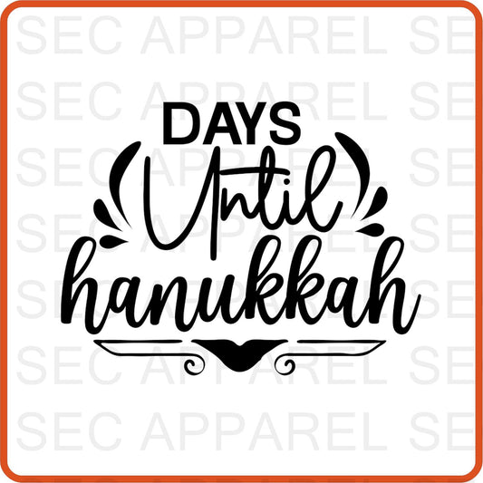 Hanukkah Iron On Decals Patches for shirts, clothing |SEC Apparel | Days Until Hanukkah