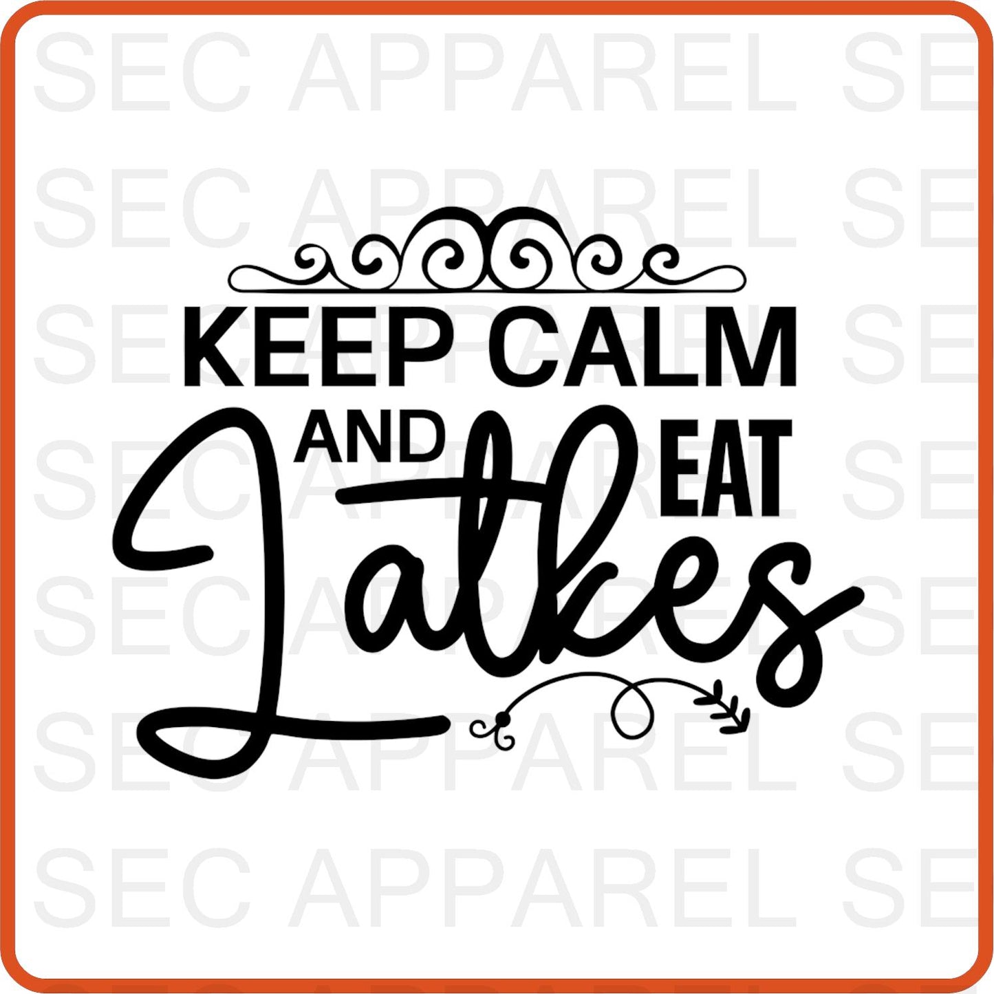 Hanukkah Iron On Decals Patches for shirts, clothing |SEC Apparel | Keep Calm and Eat Latke