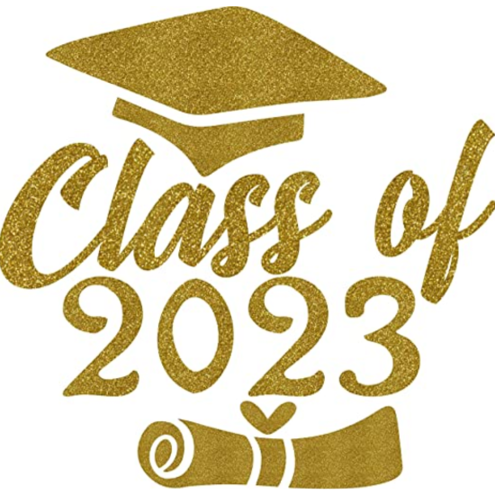 SEC Apparel Senior 2023 Graduation Iron On Transfers Decals Patches Vinyl for T Shirts Fabric Clothing