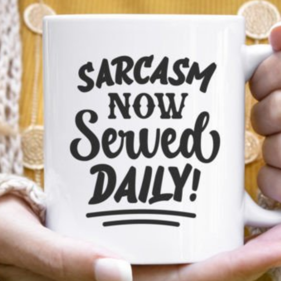 Sarcasm now served -11oz Funny Mug by SEC Apparel