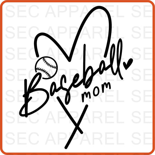 Baseball Mom Iron On Decals Patches transfers vinyl  for shirts, clothing | Sport Fan|