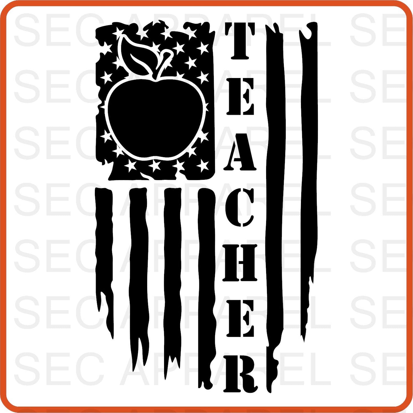 Teacher Iron On Decals Patches transfers vinyl  for shirts, clothing | Professional| Flag Teacher