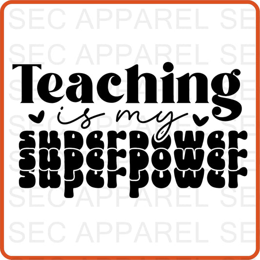 Teacher Iron On Decals Patches transfers vinyl  for shirts, clothing | Professional| Teaching Is My Superpower