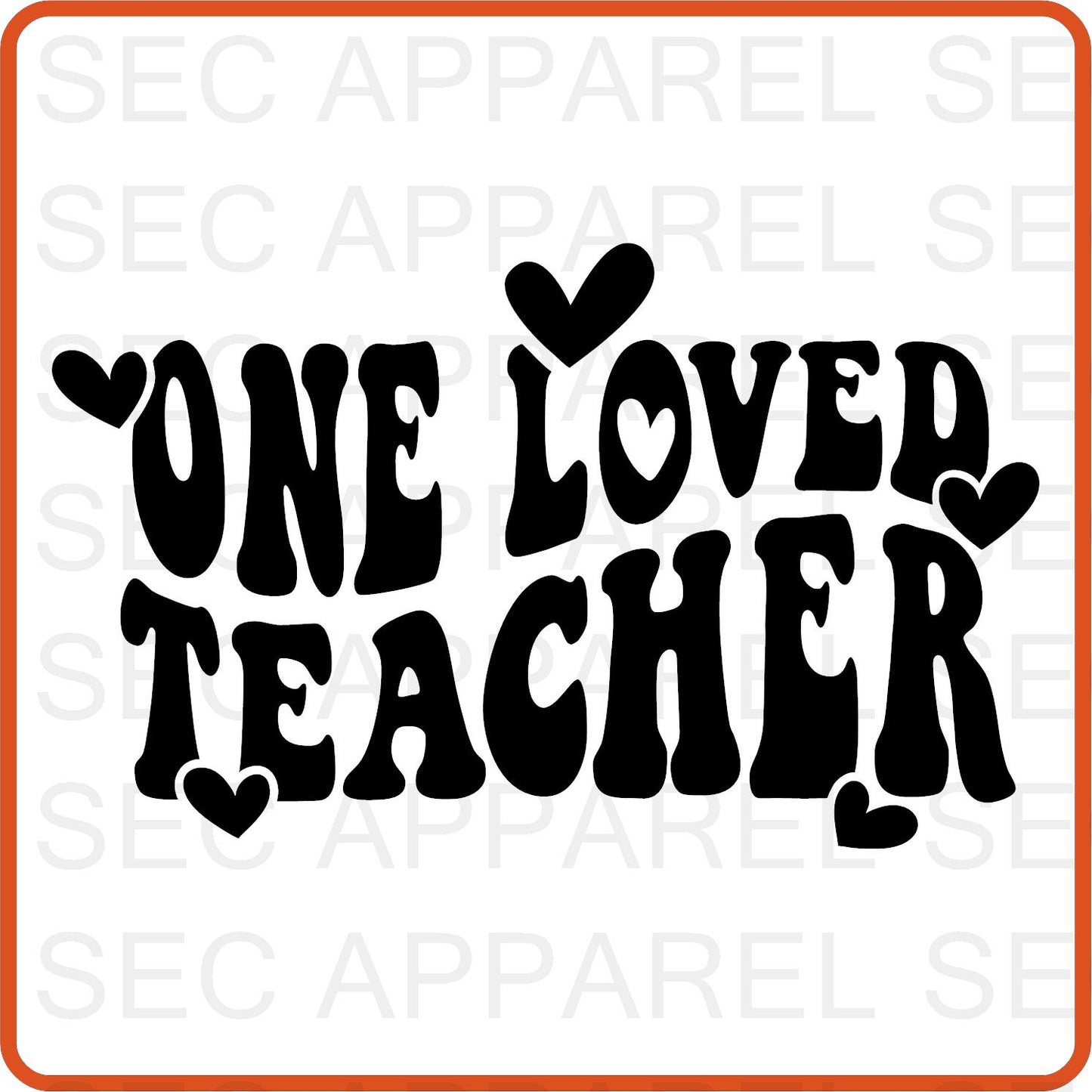 Teacher Iron On Decals Patches transfers vinyl  for shirts, clothing | Professional| One Loved Teacher