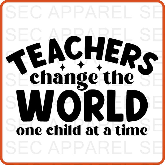 Teacher Iron On Decals Patches transfers vinyl  for shirts, clothing | Professional| Teachers Change the World