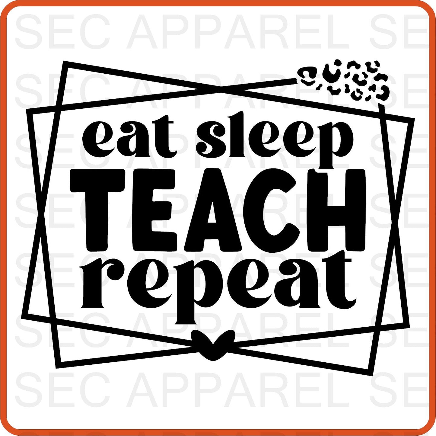 Teacher Iron On Decals Patches transfers vinyl  for shirts, clothing | Professional| Eat Sleep Teach Repeat