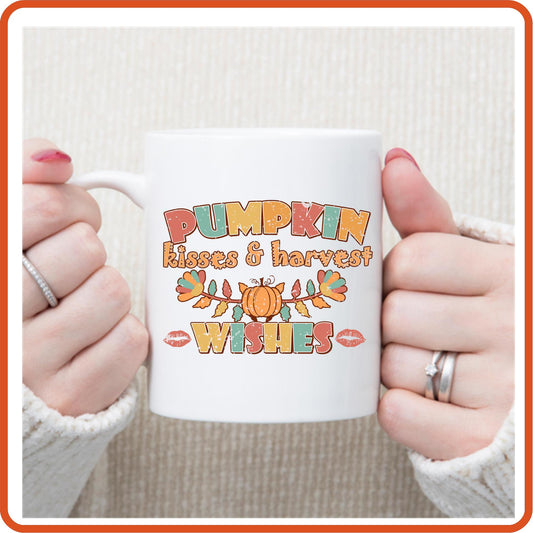 Thanksgiving Mugs -11oz Coffee Mug |  Gift | SEC Apparel | Pumpkin Kisses and Harvest