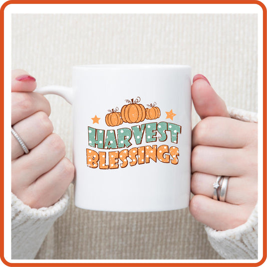 Thanksgiving Mugs -11oz Coffee Mug |  Gift | SEC Apparel | Harvest Blessing