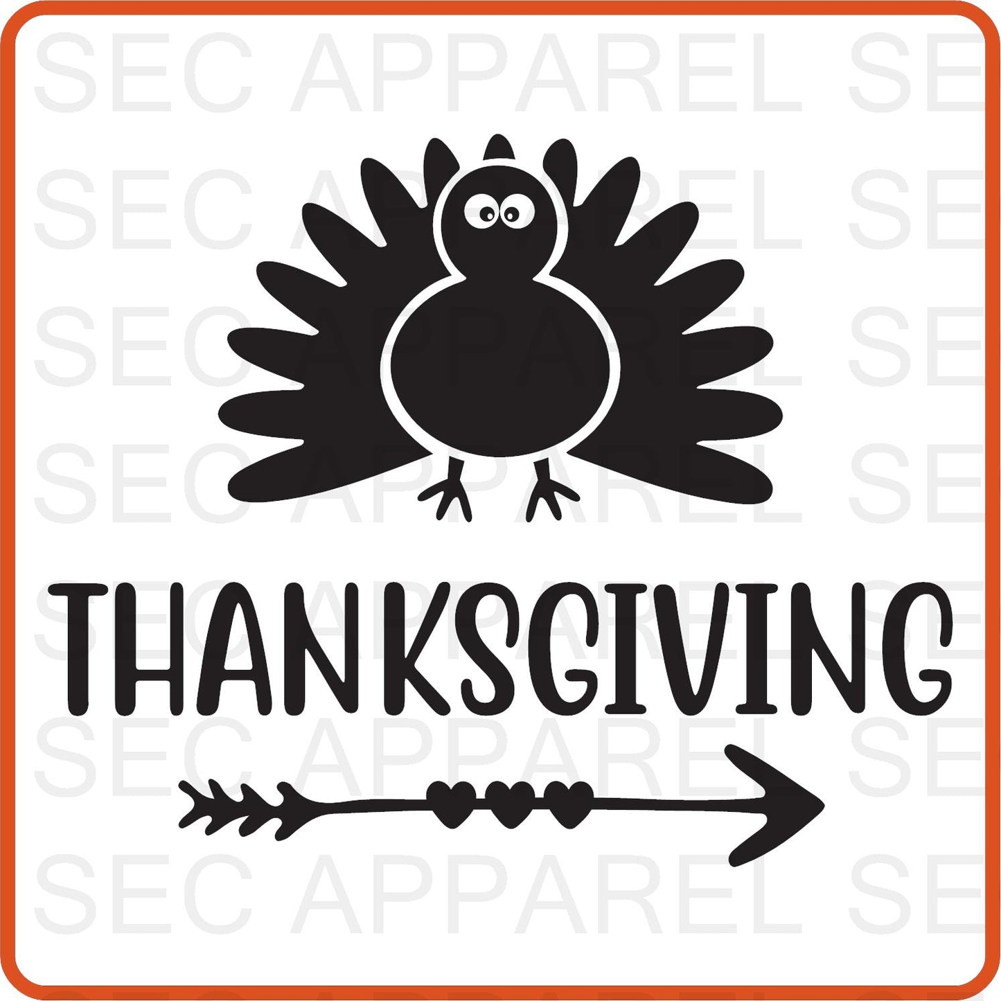 Thanksgiving Iron On Decals Patches transfers vinyl  for shirts, clothing | SEC Apparel | Thanksgiving