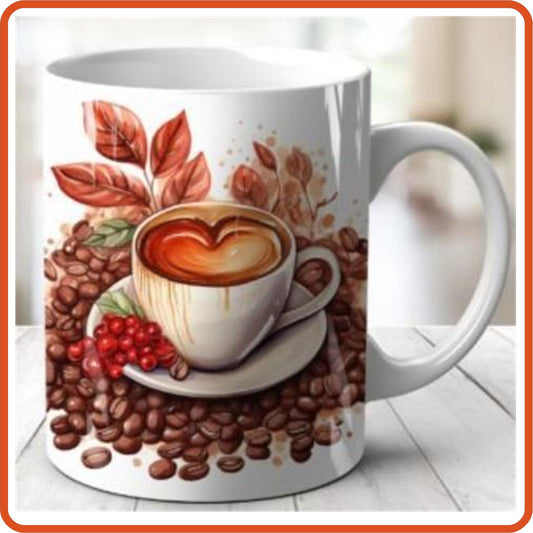 Valentine Coffee Beans Mug | Valentines Mugs-11oz Mug by SEC Apparel