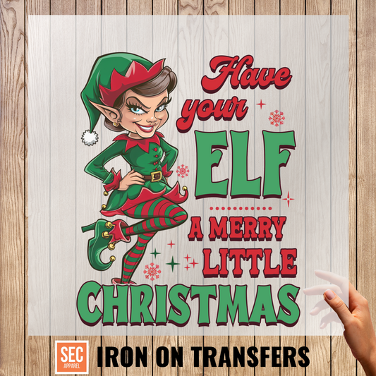 elf on the shelf iron on| Funny Christmas Iron-On | Elf Sized But Full of Sass