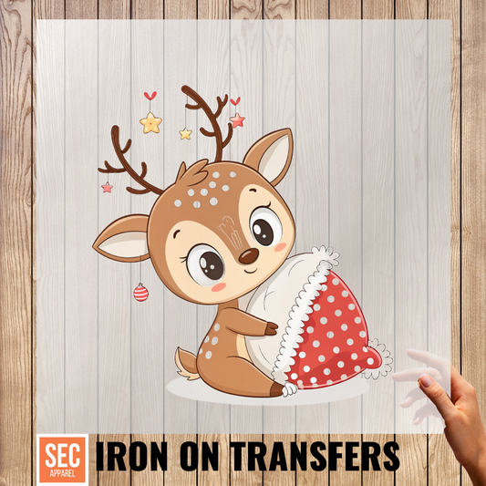The Little Baby Deer | Funny Christmas Iron-On | Ready to Press DTF Transfer | Heat Transfer for T-Shirts, Hoodies & Apparel