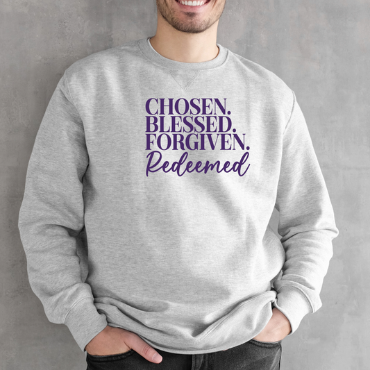 Religious Sweatshirt Hoodie | Unisex | SEC Apparel | Chosen Blessed Forgiven