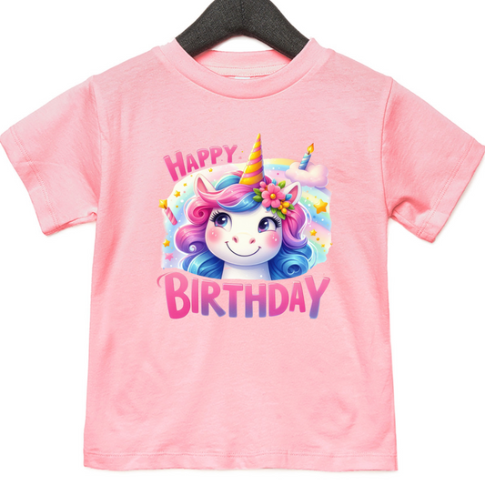 Unicorn Birthday Shirts for Toddler Girls Birthday Party - Choose from 1 to 5yrs