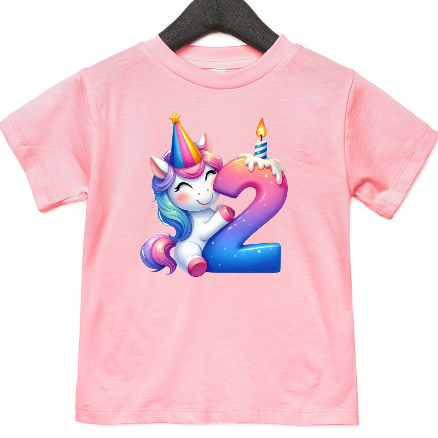 Unicorn Birthday Shirts for Toddler Girls Birthday Party - Choose from 1 to 5yrs