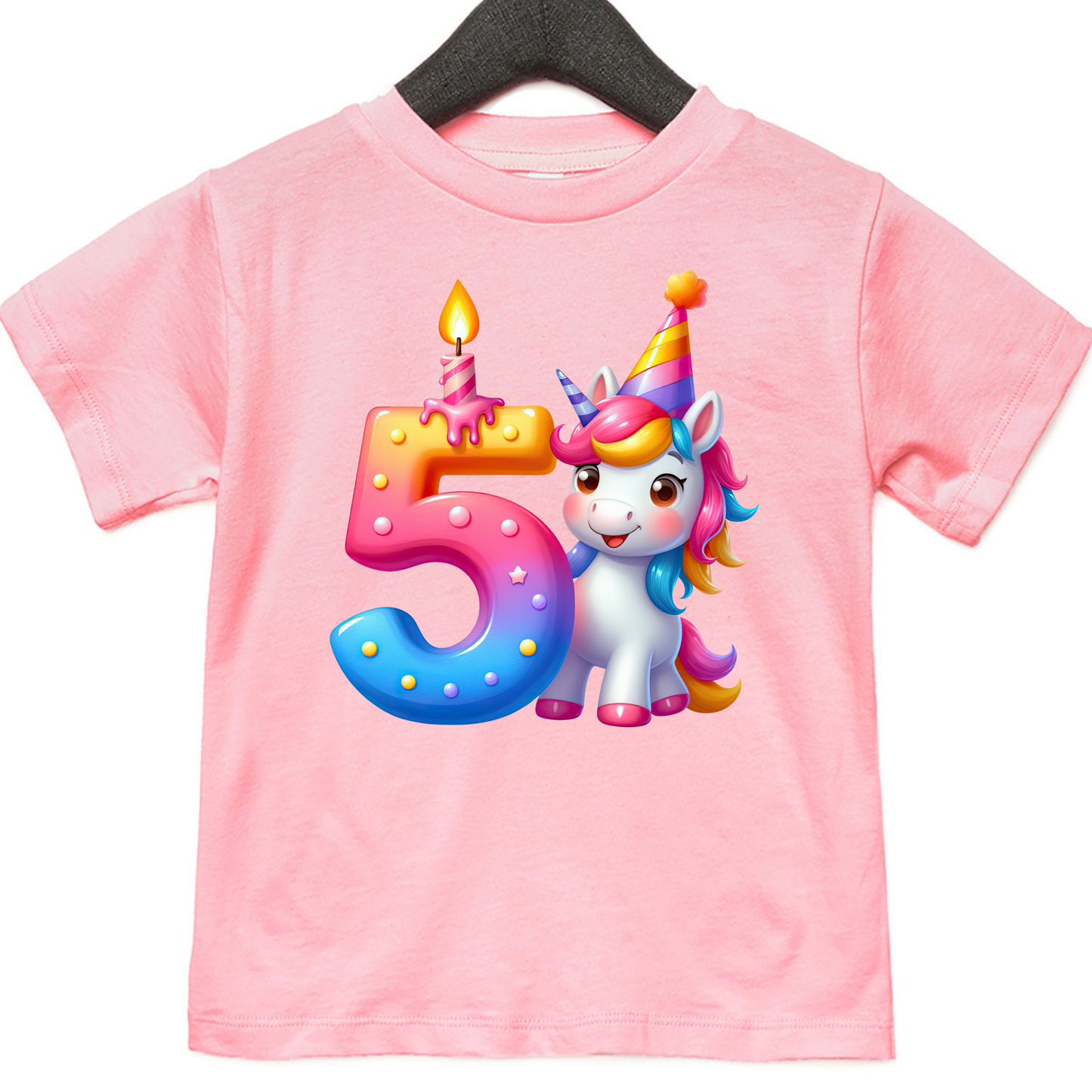 Unicorn Birthday Shirts for Toddler Girls Birthday Party - Choose from 1 to 5yrs