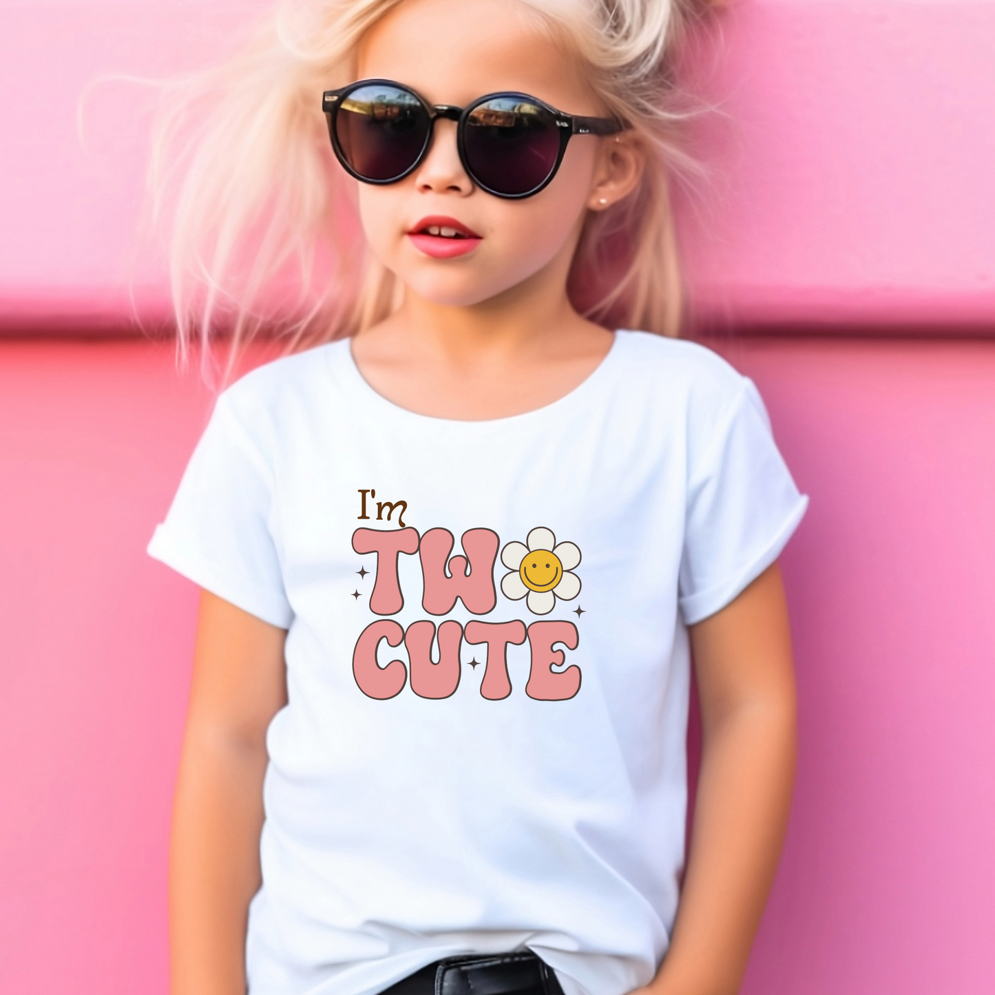 I'm Two Cute Birthday Shirts for Toddler Girls Birthday Party 2 years old