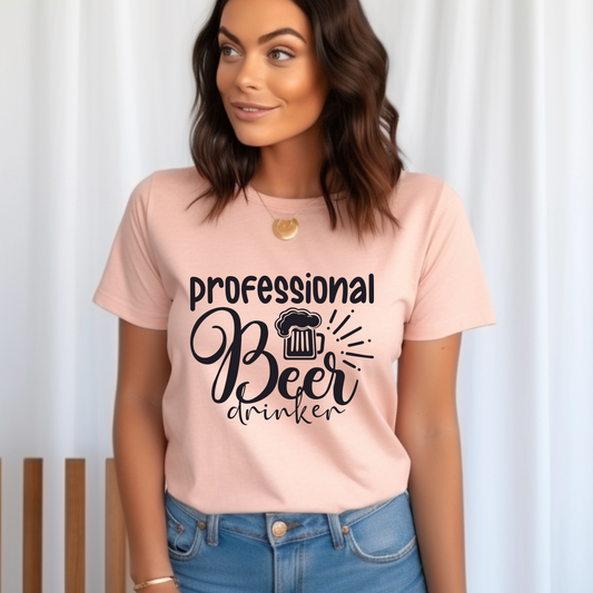 Oktoberfest Cheers! Professional Beer Drinker V-Neck or Crew Neck T-Shirt - Your Choice