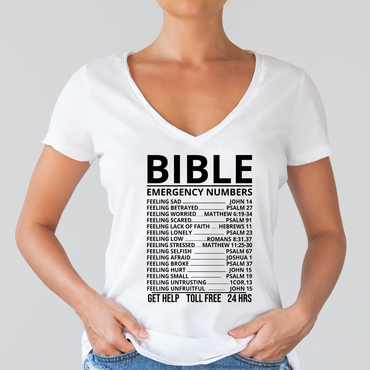 Bible Emergency Numbers Shirt | Crew neck | V Neck| Sweatshirt | Hoodie