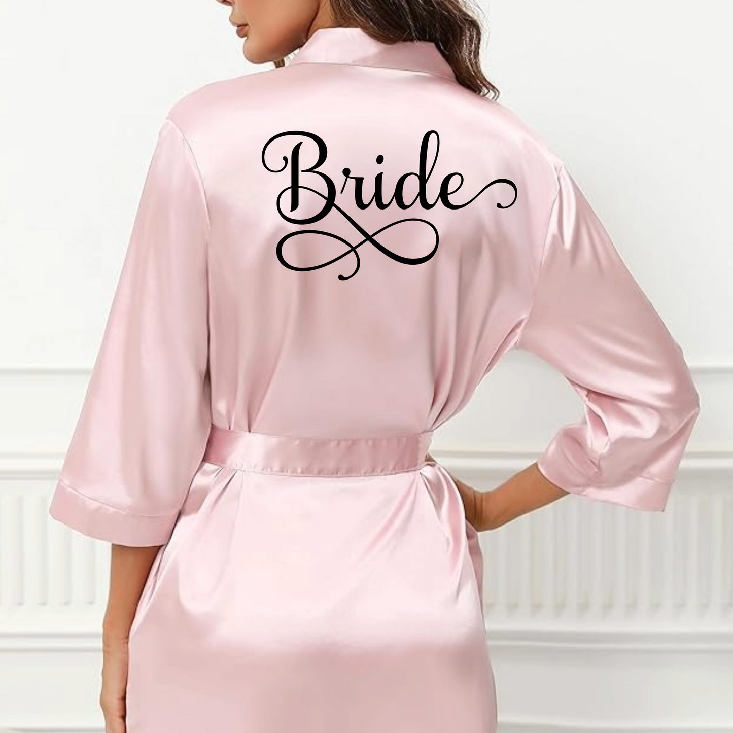 Women's Bride Bridesmaids Robe Short Satin Kimono Robes for Wedding & Bridal Party 3