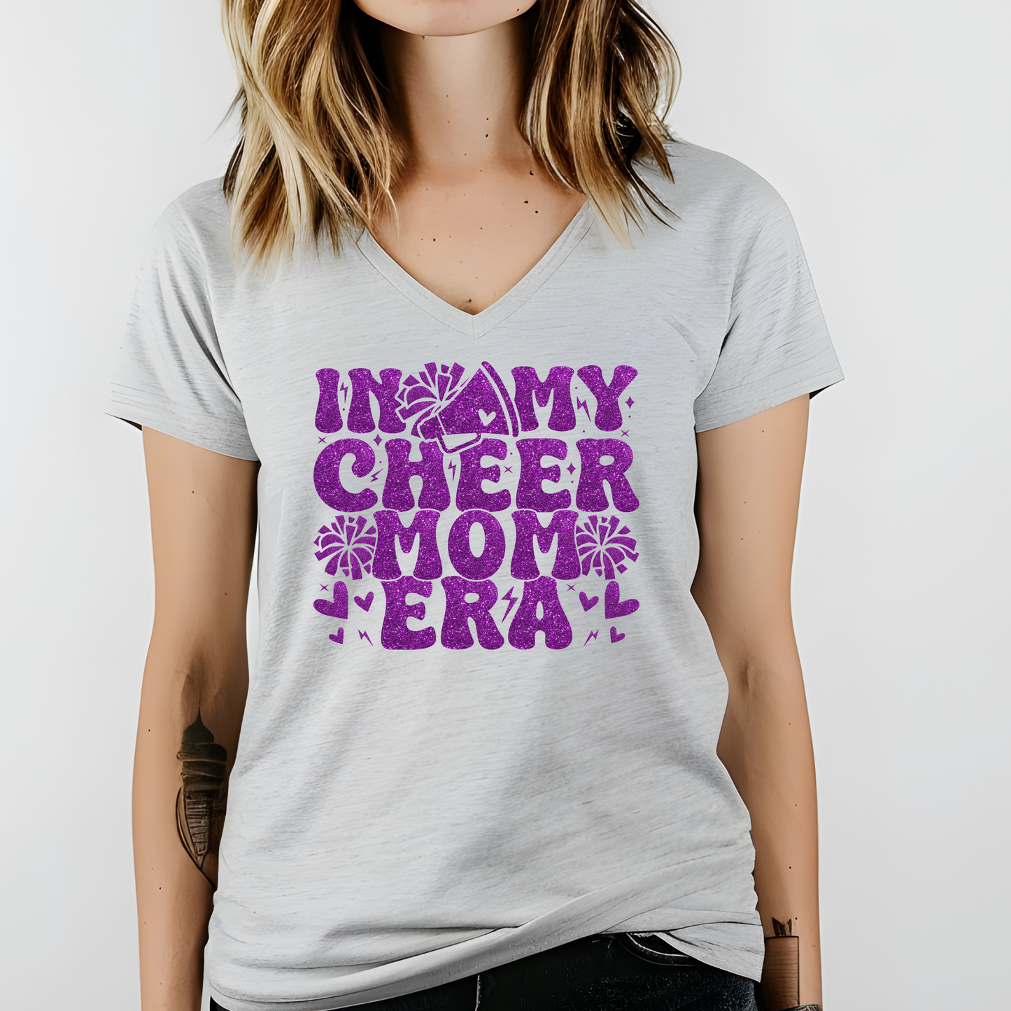 In My Cheer Mom Era Shirt | Crew neck | V Neck| Sweatshirt | Hoodie